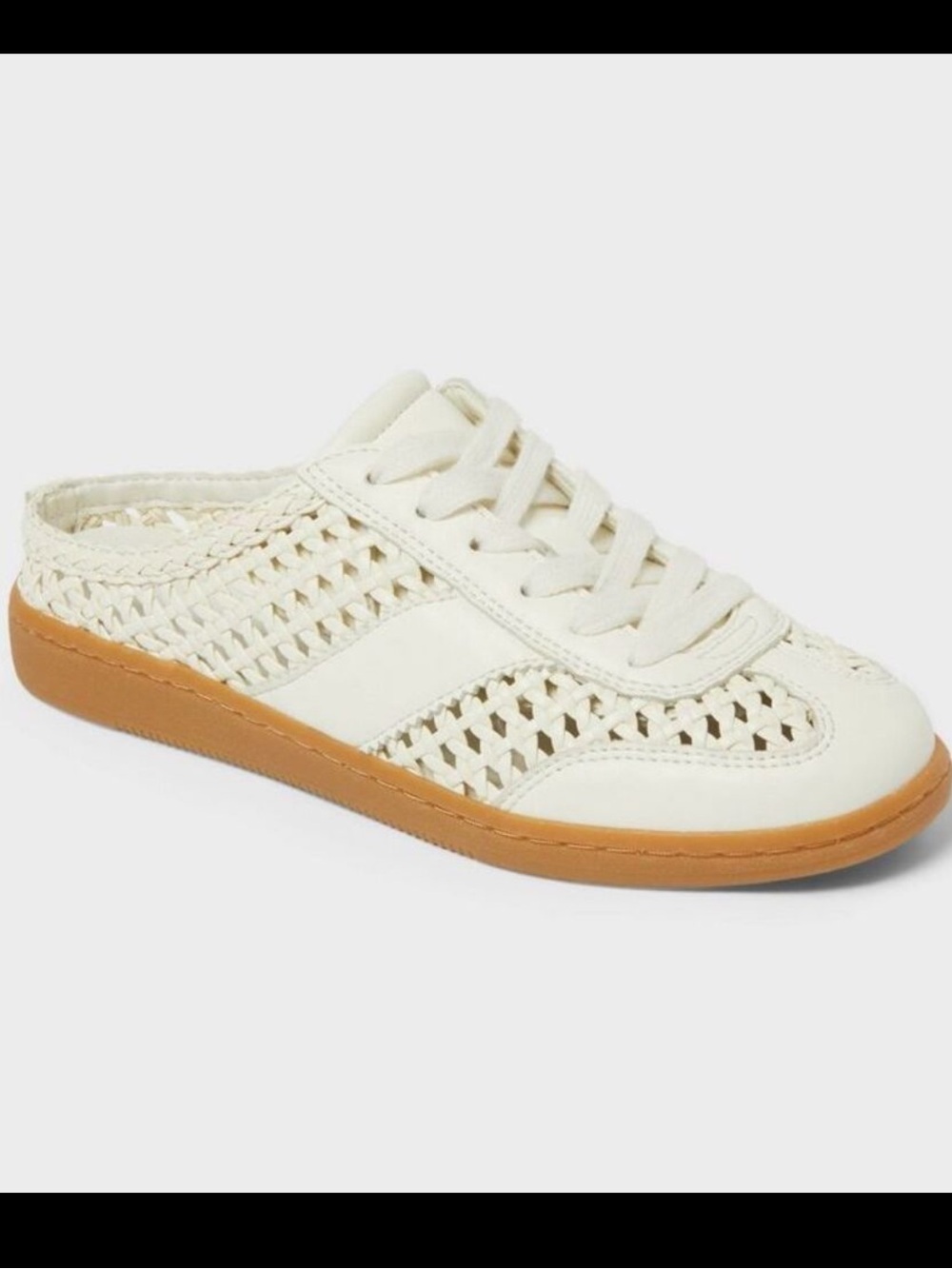 Universal Thread Cream Woven Mule Sneaker with Tan Sole